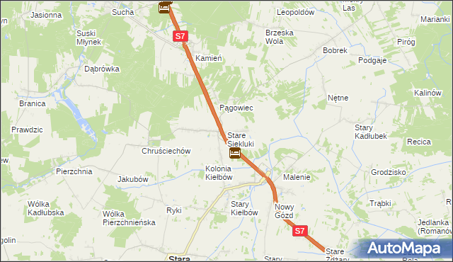 mapa Stare Siekluki, Stare Siekluki na mapie Targeo