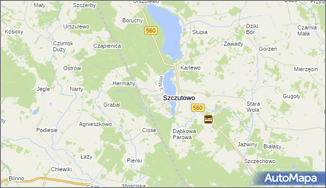 mapa Szczutowo powiat sierpecki, Szczutowo powiat sierpecki na mapie Targeo