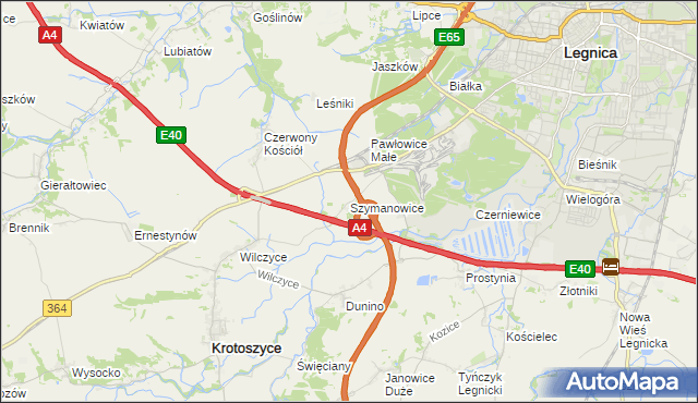 mapa Szymanowice gmina Krotoszyce, Szymanowice gmina Krotoszyce na mapie Targeo