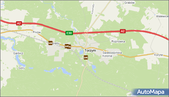 mapa Torzym, Torzym na mapie Targeo