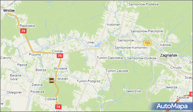 mapa Tumlin-Dąbrówka, Tumlin-Dąbrówka na mapie Targeo