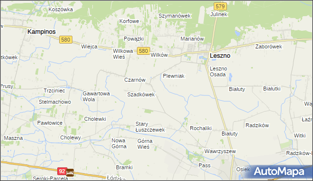 mapa Walentów gmina Leszno, Walentów gmina Leszno na mapie Targeo