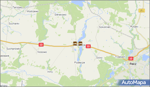 mapa Wapnica gmina Suchań, Wapnica gmina Suchań na mapie Targeo