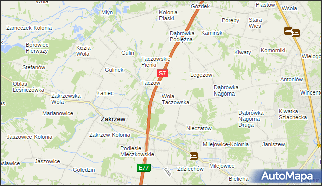 mapa Wola Taczowska, Wola Taczowska na mapie Targeo