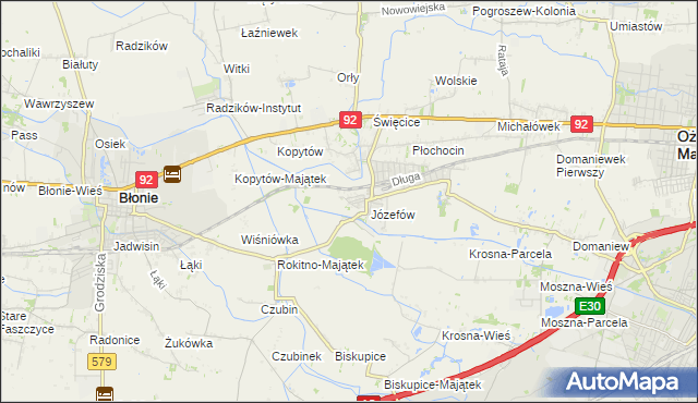 mapa Wolica gmina Ożarów Mazowiecki, Wolica gmina Ożarów Mazowiecki na mapie Targeo