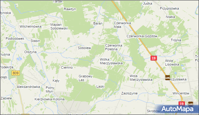 mapa Wólka Mieczysławska, Wólka Mieczysławska na mapie Targeo