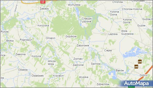 mapa Zaborowie, Zaborowie na mapie Targeo