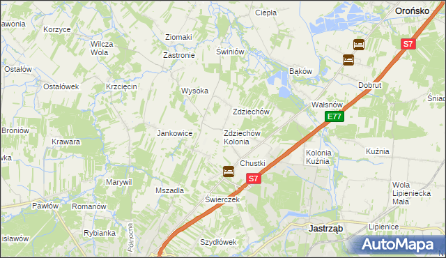 mapa Zdziechów Kolonia, Zdziechów Kolonia na mapie Targeo