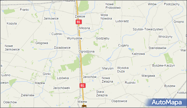 mapa Zieleniew gmina Krośniewice, Zieleniew gmina Krośniewice na mapie Targeo