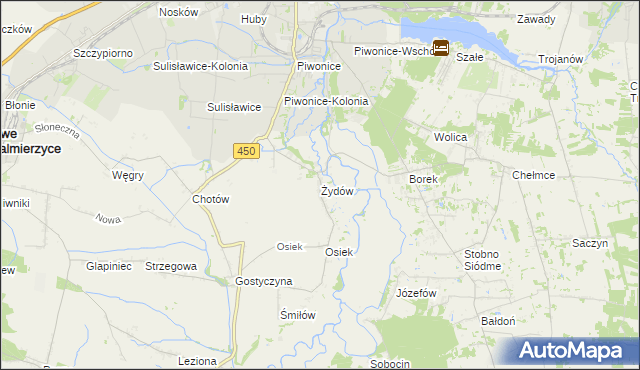 mapa Żydów gmina Godziesze Wielkie, Żydów gmina Godziesze Wielkie na mapie Targeo
