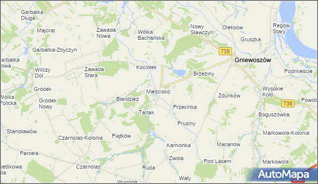 mapa Sarnów gmina Gniewoszów, Sarnów gmina Gniewoszów na mapie Targeo