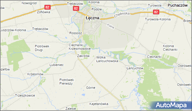 mapa Wólka Łańcuchowska, Wólka Łańcuchowska na mapie Targeo