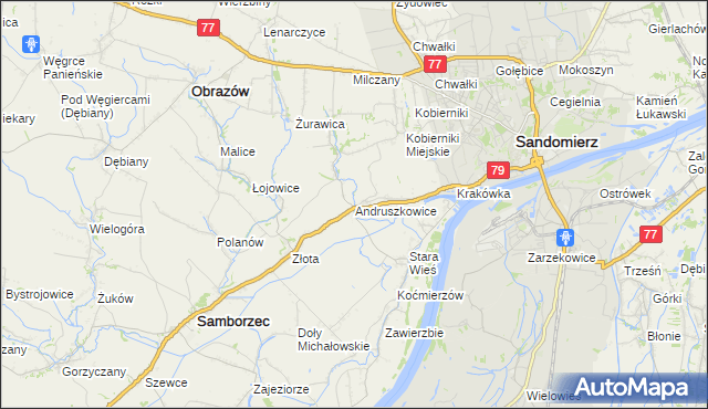 mapa Andruszkowice, Andruszkowice na mapie Targeo