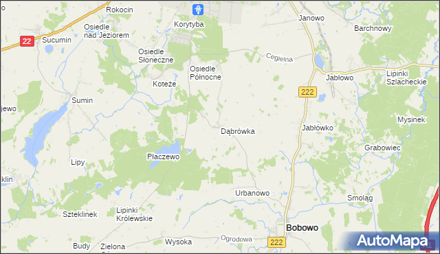 mapa Dąbrówka gmina Starogard Gdański, Dąbrówka gmina Starogard Gdański na mapie Targeo