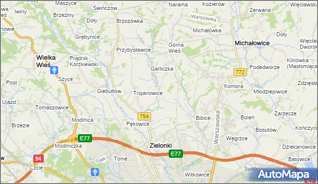 mapa Garlica Murowana, Garlica Murowana na mapie Targeo