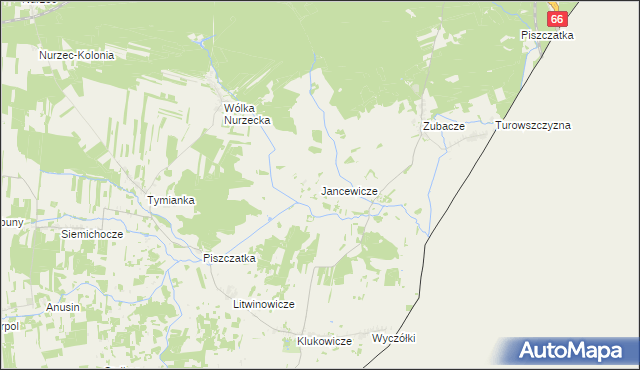mapa Jancewicze, Jancewicze na mapie Targeo