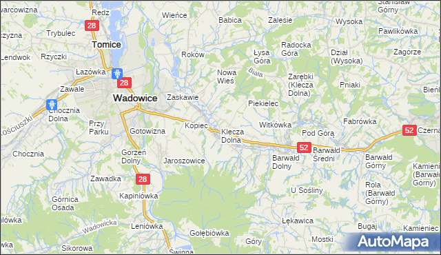 mapa Klecza Dolna, Klecza Dolna na mapie Targeo