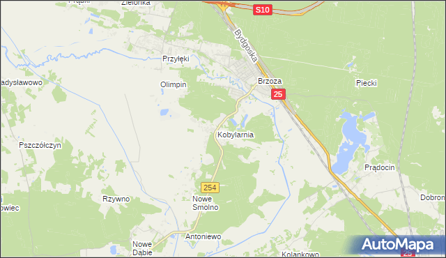 mapa Kobylarnia gmina Nowa Wieś Wielka, Kobylarnia gmina Nowa Wieś Wielka na mapie Targeo