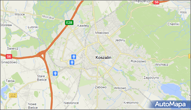 mapa Koszalina, Koszalin na mapie Targeo