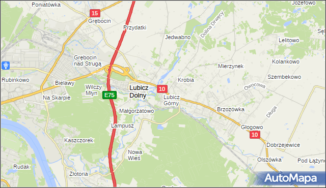 mapa Lubicz Górny, Lubicz Górny na mapie Targeo