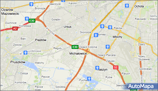 mapa Opacz-Kolonia, Opacz-Kolonia na mapie Targeo