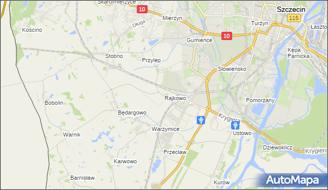 mapa Rajkowo, Rajkowo na mapie Targeo