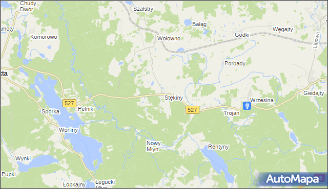 mapa Stękiny, Stękiny na mapie Targeo