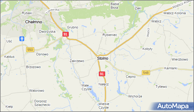 mapa Stolno powiat chełmiński, Stolno powiat chełmiński na mapie Targeo