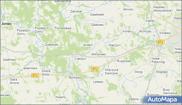 mapa Wiktorowo gmina Nasielsk, Wiktorowo gmina Nasielsk na mapie Targeo