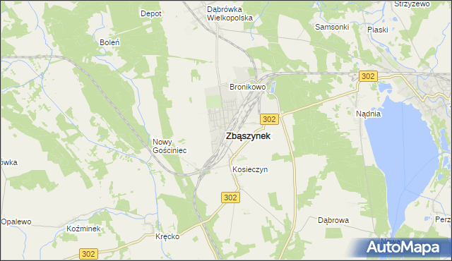 mapa Zbąszynek, Zbąszynek na mapie Targeo