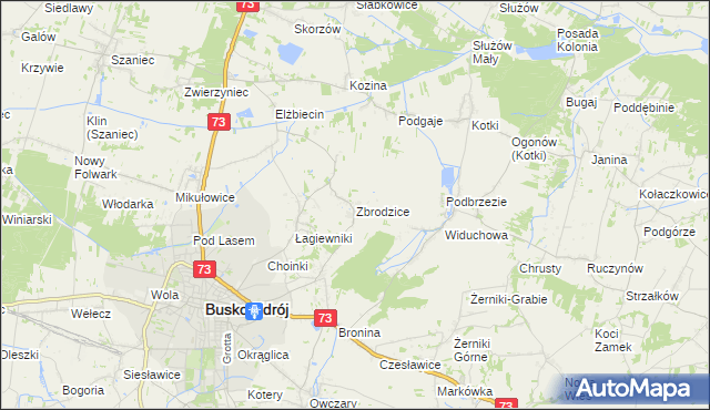 mapa Zbrodzice, Zbrodzice na mapie Targeo