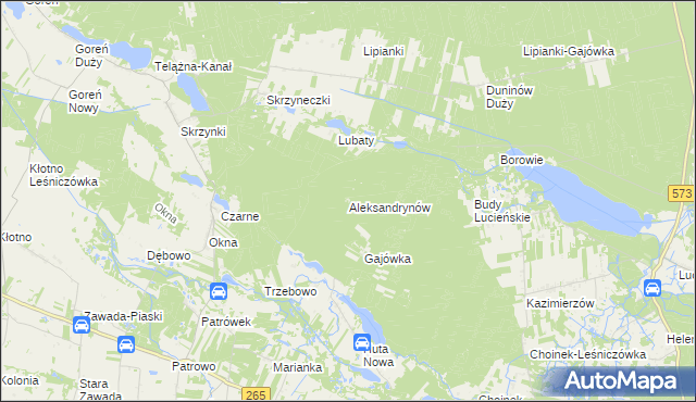 mapa Aleksandrynów, Aleksandrynów na mapie Targeo