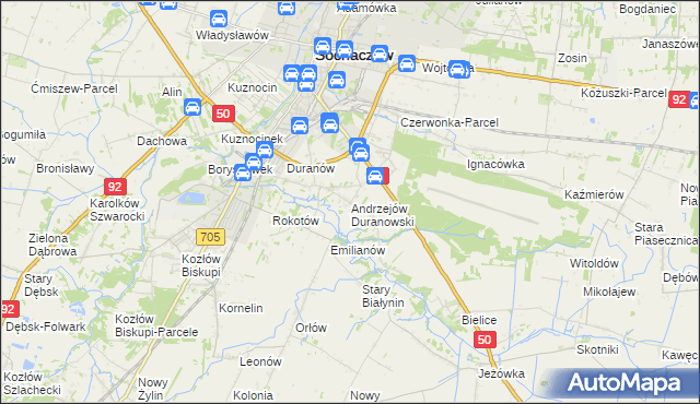 mapa Andrzejów Duranowski, Andrzejów Duranowski na mapie Targeo