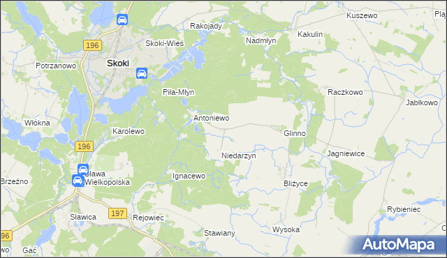 mapa Antoniewo Górne, Antoniewo Górne na mapie Targeo