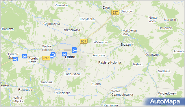mapa Antonina gmina Dobre, Antonina gmina Dobre na mapie Targeo