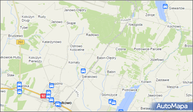 mapa Babin-Olędry, Babin-Olędry na mapie Targeo