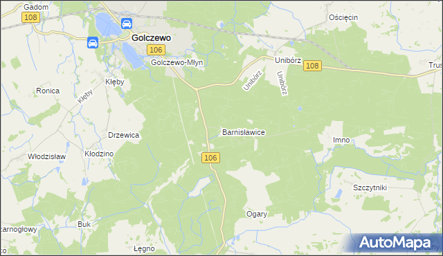 mapa Barnisławice, Barnisławice na mapie Targeo