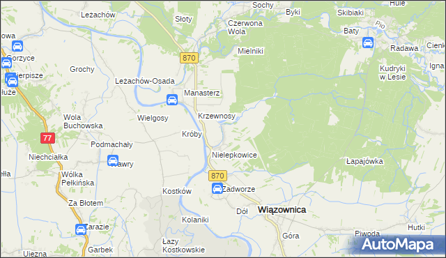 mapa Biała Góra gmina Wiązownica, Biała Góra gmina Wiązownica na mapie Targeo