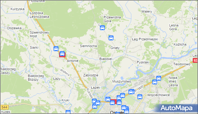 mapa Białobiel, Białobiel na mapie Targeo