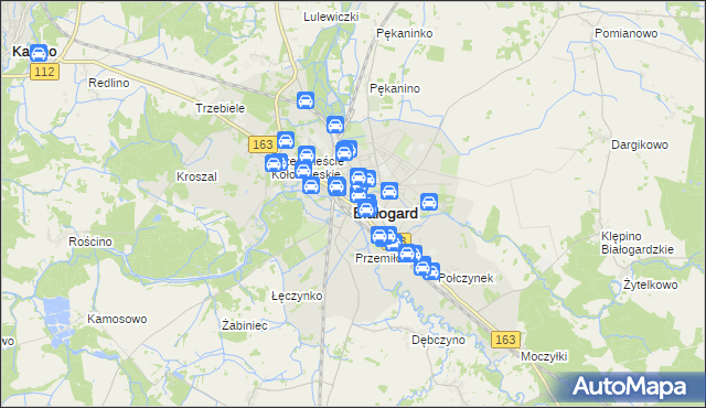 mapa Białogard, Białogard na mapie Targeo