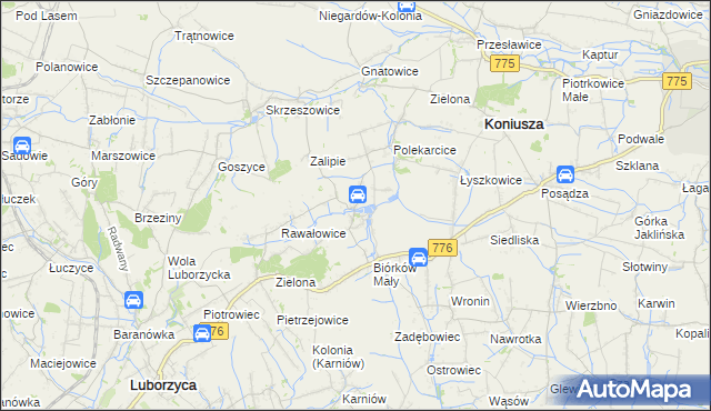 mapa Biórków Wielki, Biórków Wielki na mapie Targeo