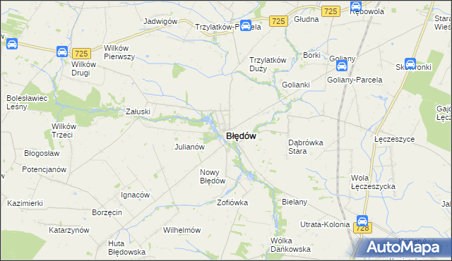 mapa Błędów powiat grójecki, Błędów powiat grójecki na mapie Targeo