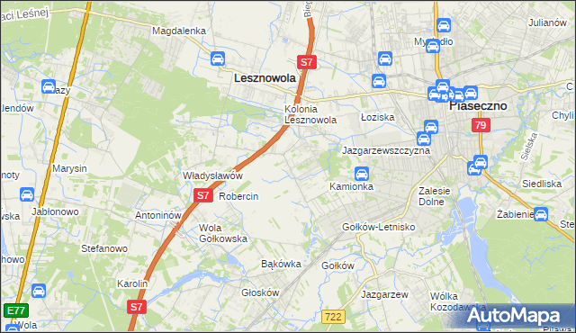 mapa Bobrowiec gmina Piaseczno, Bobrowiec gmina Piaseczno na mapie Targeo