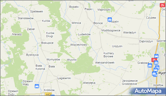 mapa Bobrowo gmina Rzgów, Bobrowo gmina Rzgów na mapie Targeo