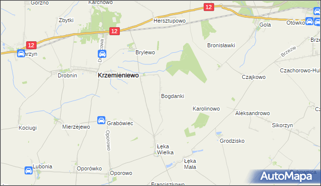 mapa Bogdanki gmina Poniec, Bogdanki gmina Poniec na mapie Targeo