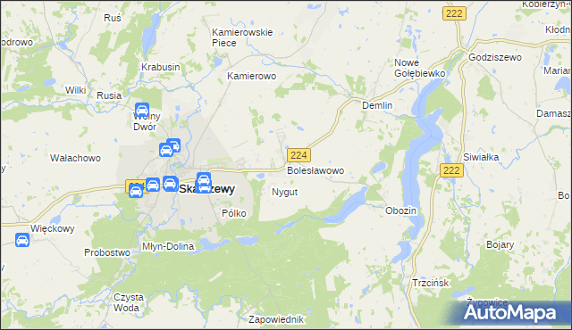 mapa Bolesławowo gmina Skarszewy, Bolesławowo gmina Skarszewy na mapie Targeo