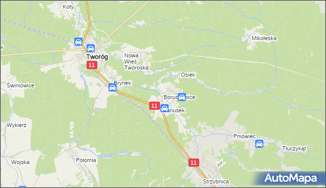 mapa Boruszowice, Boruszowice na mapie Targeo