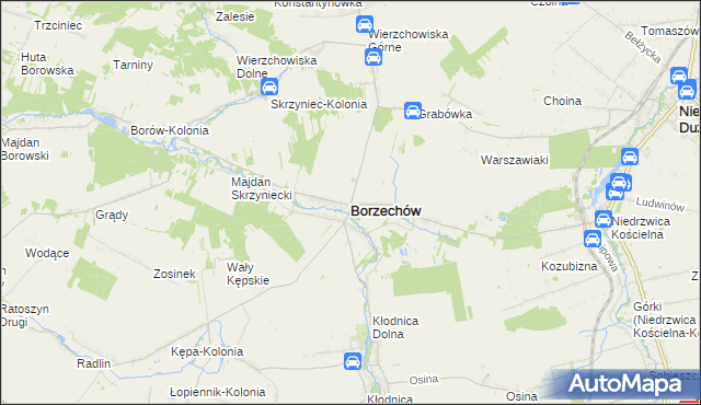 mapa Borzechów, Borzechów na mapie Targeo