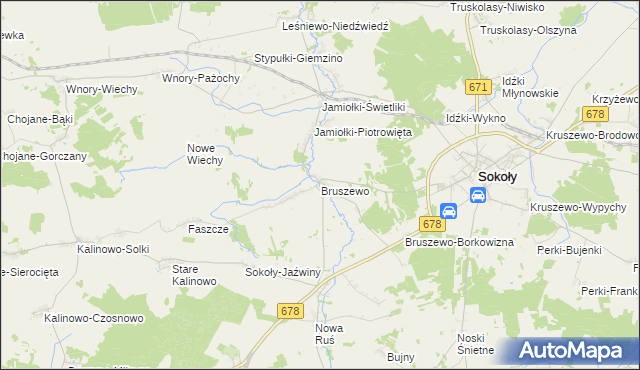 mapa Bruszewo, Bruszewo na mapie Targeo