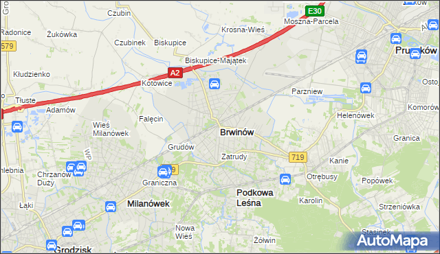 mapa Brwinów, Brwinów na mapie Targeo